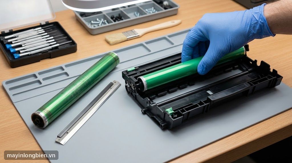 Thay trống máy in laser khi đổ mực