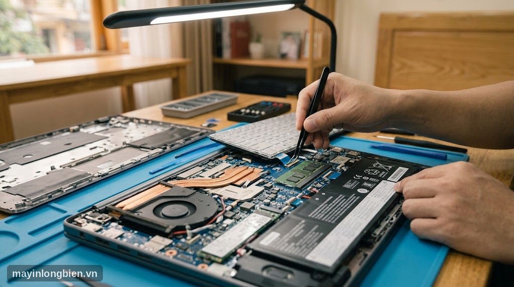 Thay bàn phím laptop sau khi tháo vỏ máy
