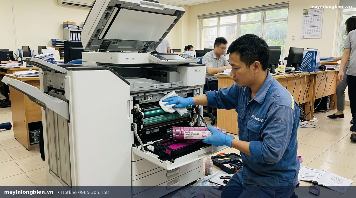 Đổ mực máy photocopy Toshiba - Thần Vũ Đổ mực máy photocopy Toshiba e-STUDIO tại Hà Nội - Máy In Mực In Thần Vũ