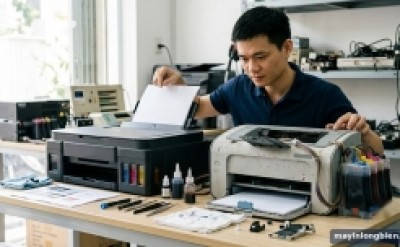 Máy in bình mực zin hay gắn mực ngoài? So sánh thực tế