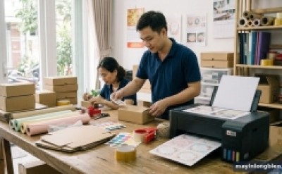 Máy in phun màu cho shop online in thiệp cảm ơn, tem nhãn