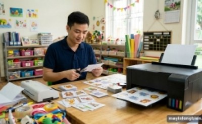 Máy in phun màu cho trường mầm non, giáo viên in học liệu