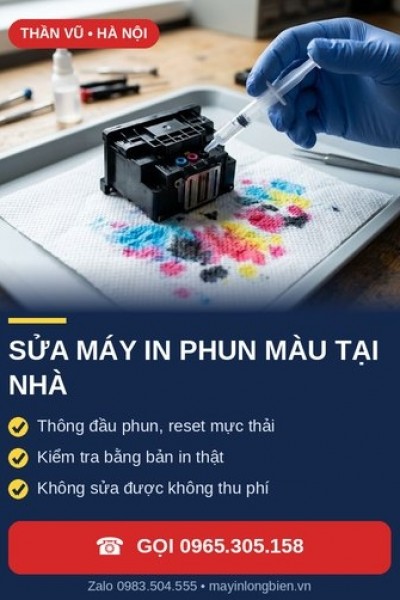 Sửa Máy In Phun Màu Tại Nhà Hà Nội – Thông Đầu Phun | Thần Vũ