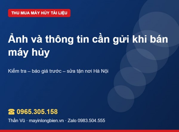 Ảnh gửi bán máy hủy tài liệu cũ: chụp gì cho đủ | Thần Vũ