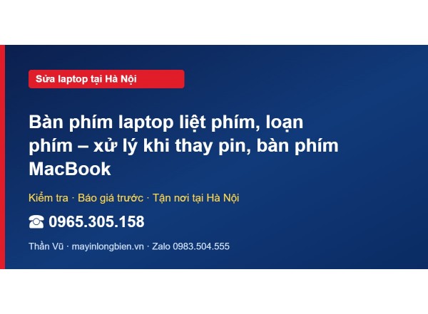 Bàn phím laptop liệt phím, loạn phím – xử lý khi thay pin…