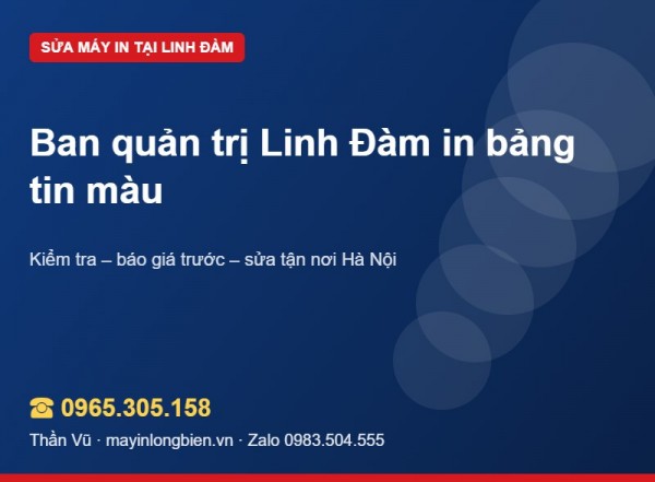 Máy in ban quản lý chung cư Linh Đàm tắc mực | Thần Vũ