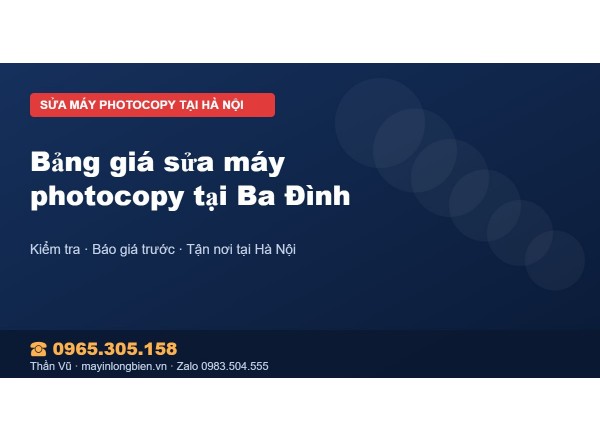 Bảng giá sửa máy photocopy tại Ba Đình