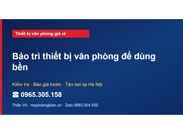 Bảo trì thiết bị văn phòng để dùng bền