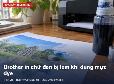 Brother lem mực đen do đổ mực dye thay BTD60 | Thần Vũ