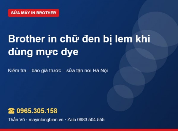 Brother lem mực đen do đổ mực dye thay BTD60 | Thần Vũ