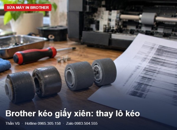 Brother kéo giấy xiên, nhăn mép: lô kéo mòn | Thần Vũ