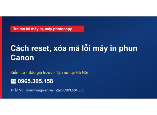Cách reset, xóa mã lỗi máy in phun Canon