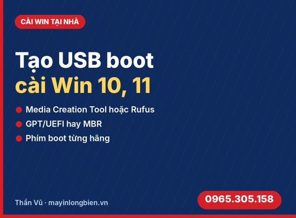 Cách tạo USB boot cài Win 10, 11 chuẩn UEFI | Thần Vũ