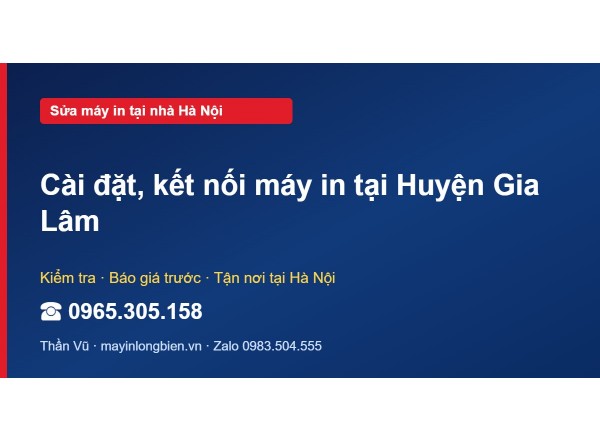 Cài đặt, kết nối máy in tại Huyện Gia Lâm