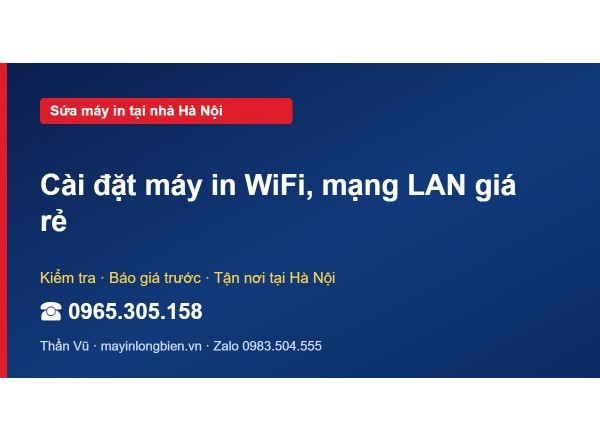 Cài đặt máy in WiFi, mạng LAN giá rẻ