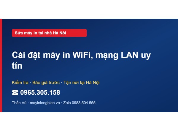 Cài đặt máy in WiFi, mạng LAN uy tín