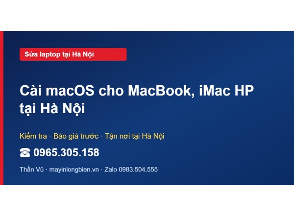 Cài macOS cho MacBook, iMac HP tại Hà Nội