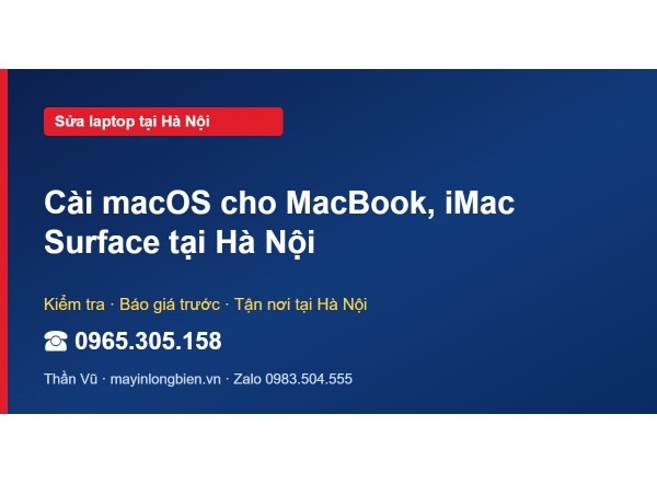 Cài macOS cho MacBook, iMac Surface tại Hà Nội