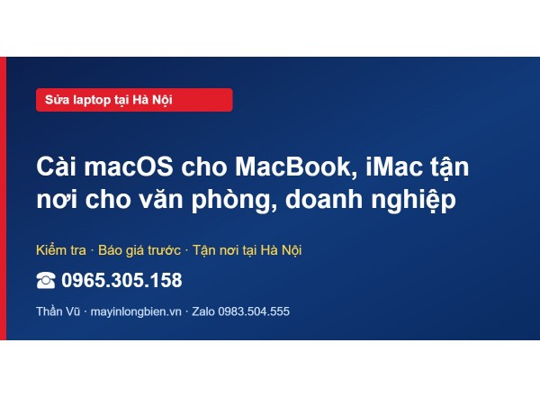 Cài macOS cho MacBook, iMac tận nơi cho văn phòng, doanh …