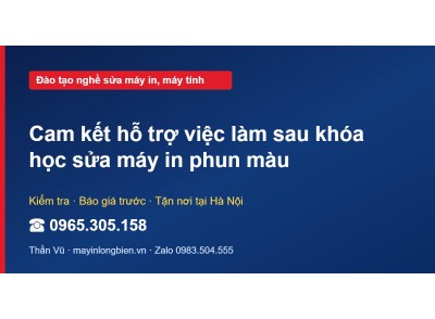 Cam kết hỗ trợ việc làm sau khóa học sửa máy in phun màu