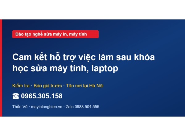 Cam kết hỗ trợ việc làm sau khóa học sửa máy tính, laptop