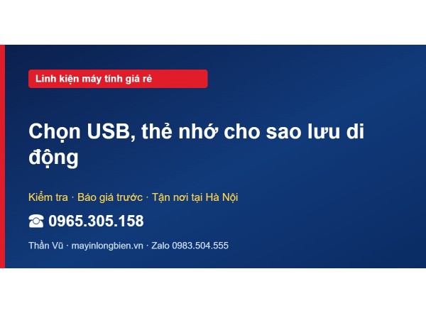 Chọn USB, thẻ nhớ cho sao lưu di động