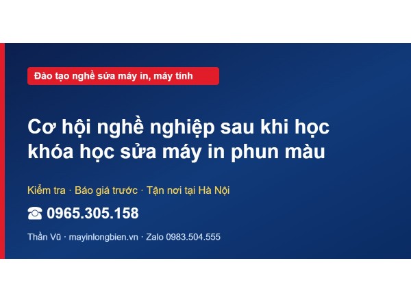 Cơ hội nghề nghiệp sau khi học khóa học sửa máy in phun màu