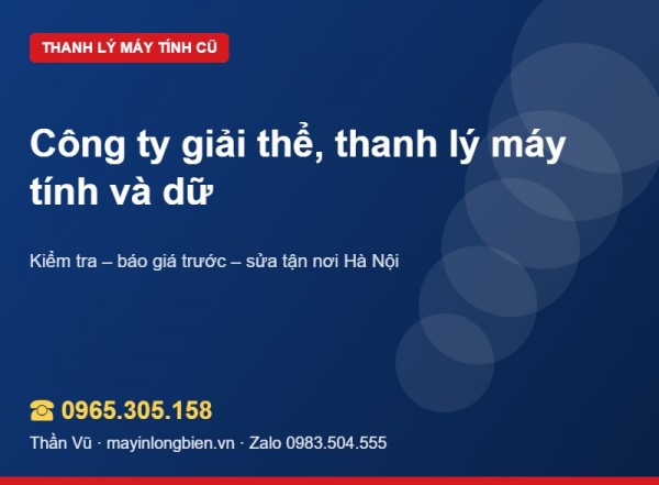 Công ty giải thể thanh lý máy tính, xử lý dữ liệu | Thần Vũ