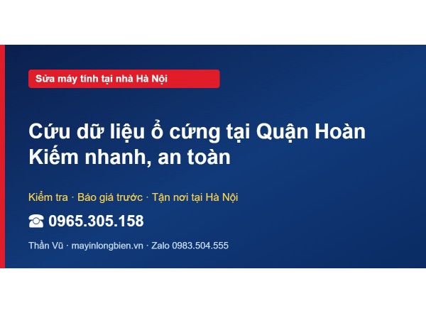 Cứu dữ liệu ổ cứng tại Quận Hoàn Kiếm nhanh, an toàn