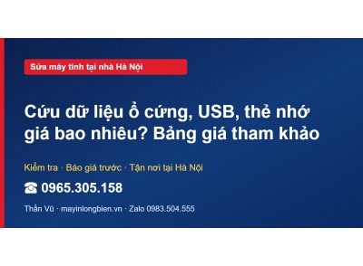 Cứu dữ liệu ổ cứng, USB, thẻ nhớ giá bao nhiêu? Bảng giá …