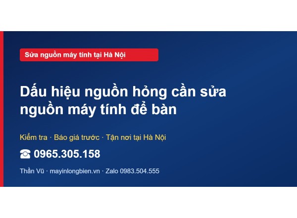 Dấu hiệu nguồn hỏng cần sửa nguồn máy tính để bàn