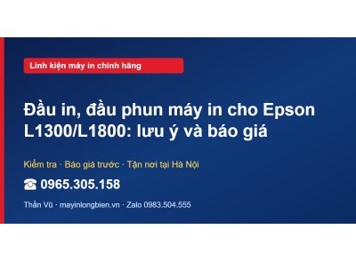 Đầu in, đầu phun máy in cho Epson L1300/L1800: lưu ý và b…