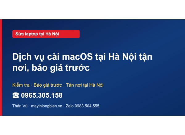 Dịch vụ cài macOS tại Hà Nội tận nơi, báo giá trước