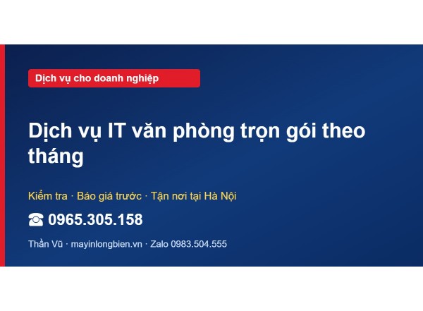 Dịch vụ IT văn phòng trọn gói theo tháng