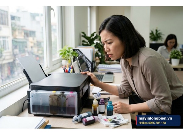 Đổ nhầm màu mực máy in phun: xử lý thế nào | Thần Vũ