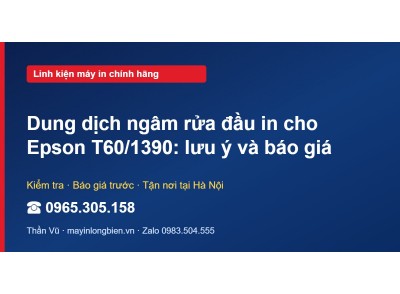 Dung dịch ngâm rửa đầu in cho Epson T60/1390: lưu ý và bá…