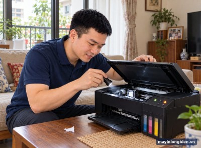 Epson L3110 nháy tất cả đèn: lấy giấy kẹt, tìm lỗi trong máy
