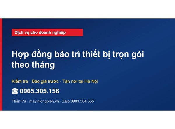 Hợp đồng bảo trì thiết bị trọn gói theo tháng