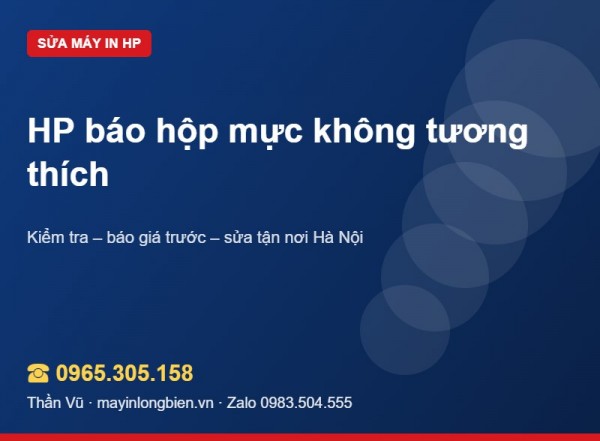 HP báo hộp mực không tương thích | Thần Vũ