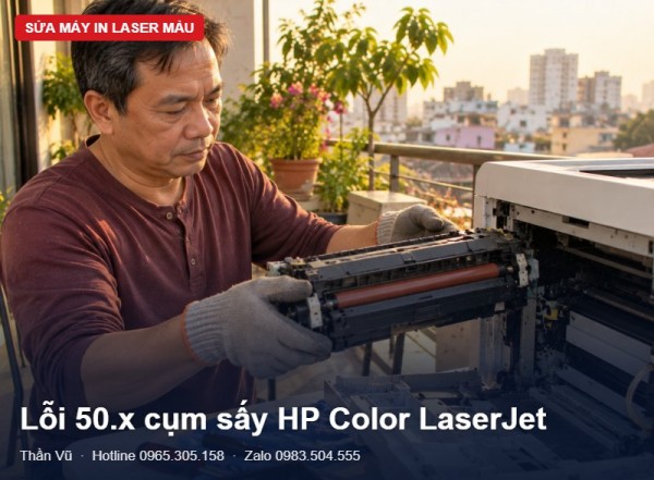 Lỗi 50 HP laser màu: lỗi cụm sấy | Thần Vũ