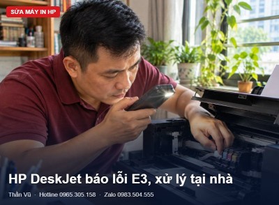 HP DeskJet báo lỗi E3, kẹt cụm đầu in | Thần Vũ