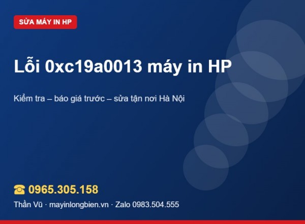 Lỗi 0xc19a0013 máy in HP, ink system failure | Thần Vũ