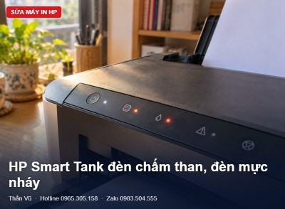 HP Smart Tank nháy đèn chấm than, đèn mực | Thần Vũ