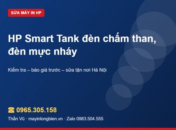 HP Smart Tank nháy đèn chấm than, đèn mực | Thần Vũ