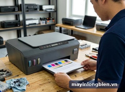 Mồi mực HP Smart Tank sau thay đầu in: máy không ra mực