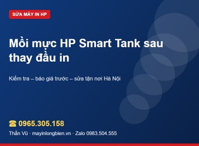 Mồi mực HP Smart Tank sau thay đầu in | Thần Vũ