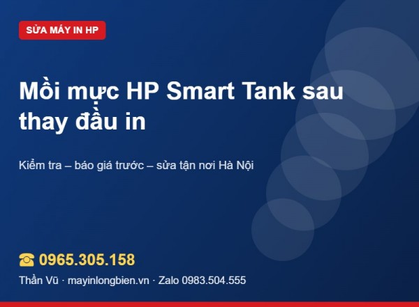 Mồi mực HP Smart Tank sau thay đầu in | Thần Vũ