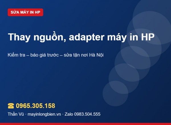 Thay nguồn, adapter máy in HP | Thần Vũ