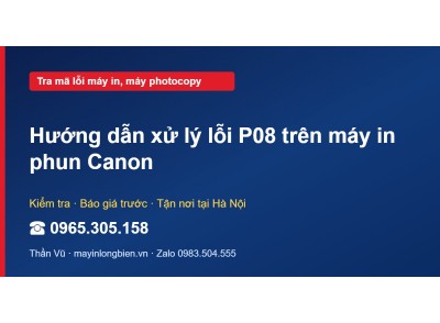 Hướng dẫn xử lý lỗi P08 trên máy in phun Canon