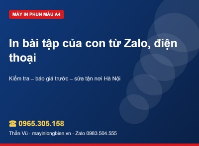 In từ Zalo, điện thoại ra máy in phun rõ nét | Thần Vũ